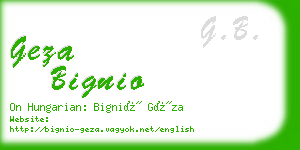 geza bignio business card